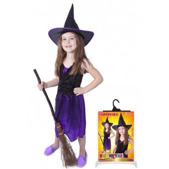 Kostým šaty na karneval čarodějnice s kloboukem velikost S