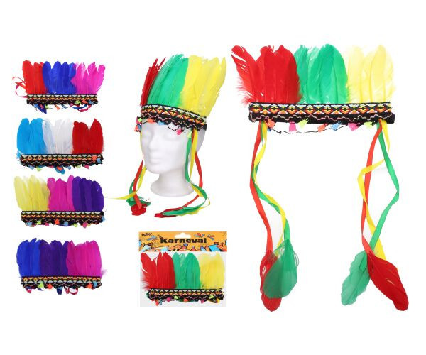 Set karneval - čelenka indián mix barev