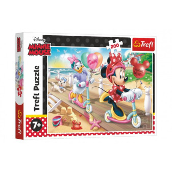 Trefl Puzzle 13262 Puzzle Minnie na pláži Disney Minnie 200 dílků 48x34cm v krabici 33x23x4cm
