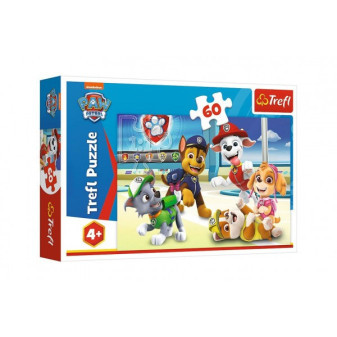 Trefl Puzzle Ve světě štěňat Tlapková patrola Paw patrol 33x22cm 60 dílků v krabici 21x14x4cm