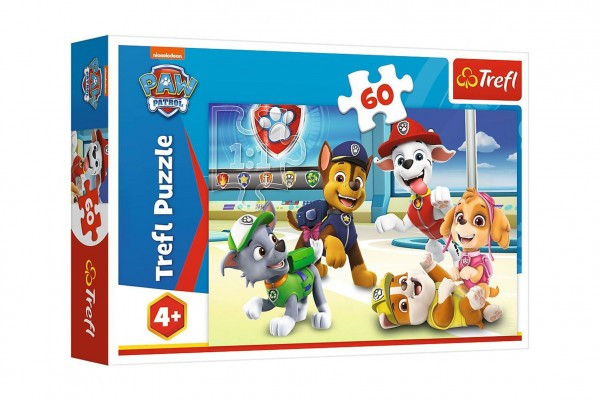 Trefl Puzzle Ve světě štěňat Tlapková patrola Paw patrol 33x22cm 60 dílků v krabici 21x14x4cm