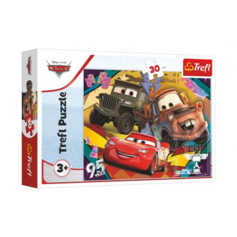 Trefl Puzzle 18293 Puzzle Cars 3/Rychlá auta 27x20cm 30 dílků v krabičce 21x14x4cm
