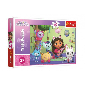 Trefl Puzzle Gabby a její krásný domeček pro panenky 27x20cm 30 dílků v krabičce 21x14x4cm