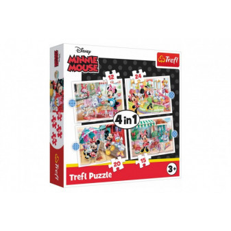 Trefl Puzzle 4v1 Minnie s přáteli Disney 28,5x20,5cm v krabici 28x28x6cm