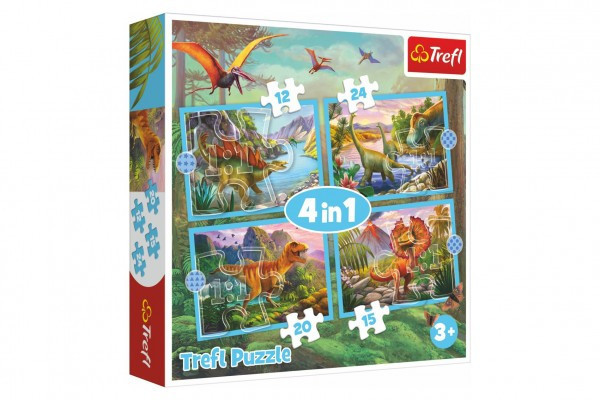 Trefl Puzzle 4v1 Unikátní dinosauři 28,5x20,5cm v krabici