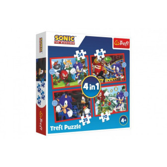 Trefl Puzzle 4v1 Sonic/Sonic The Hedgehog 28,5x20,5cm v krabici 28x28x6cm