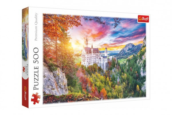 Trefl Puzzle 37427 Puzzle Pohled na zámek Neuschwanstein, Německo 500 dílků 48x34cm v krabici 40