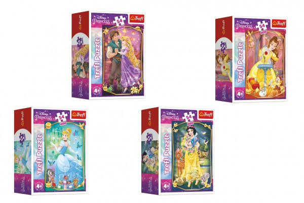 Trefl Minipuzzle Krásné princezny/Disney Princess 54dílků 4 druhy