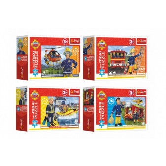 Tefl Minipuzzle miniMAXI 20 dílků Hrdinský Požárnik Sam 4 druhy v krabičce 11x8x4cm