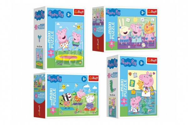 Trefl Minipuzzle miniMaxi 20 dílků Prasátko Peppa/Peppa Pig 4 druhy