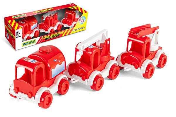 Wader Auto hasiči Kid Cars 3ks plast 10cm v krabičce 30x8x10cm 12m+