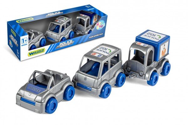 Wader Auto policie Kid Cars 3ks plast 10cm v krabičce 30x8x10cm 12m+