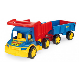 Wader Auto Gigant Truck sklápěč + dětská vlečka plast 55cm v krabici Wader