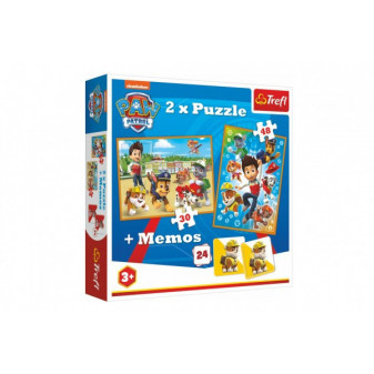 Trefl Puzzle 2v1 + pexeso Paw Patrol/Tlapková patrola 27,5x20,5cm