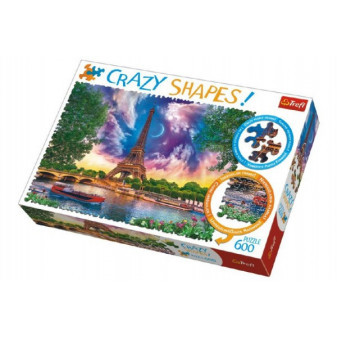 Trefl Puzzle 11115 Nebe nad Paříží 600 dílků Crazy Shapes v krabici