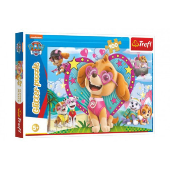 Trefl Puzzle 114818 Puzzle Paw Patrol/Tlapková patrola třpytivé 100 dílků 48x34cm v krabici 33x2