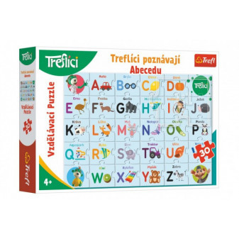 Trefl Puzzle Treflíci poznávají Abecedu 30 dílků 60x40cm v krabici 33x23x6cm