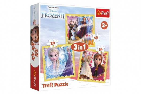 Trefl Puzzle 3v1 Ledové království II/Frozen II 20x19,5cm