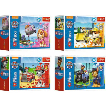 Trefl Minipuzzle miniMAXI 20 dílků Paw Patrol/Tlapková patrola 4 druhy v krabičce 11x8x4cm