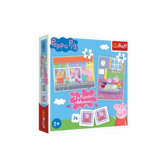 Trefl Puzzle 2v1 + pexeso Prasátko Peppa/Peppa Pig  v krabici