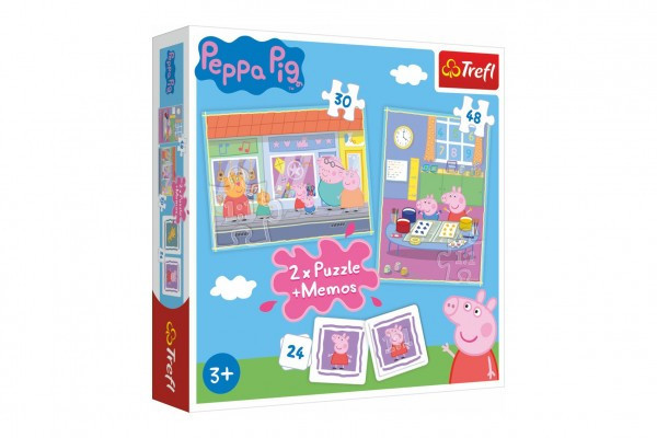 Trefl Puzzle 2v1 + pexeso Prasátko Peppa/Peppa Pig  v krabici