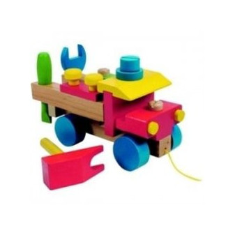 Woody montážní auto dřevěné 90101