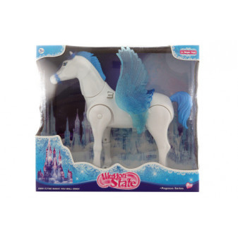 Frozen kůň modrý chodící s hýbajícími křídly na baterie