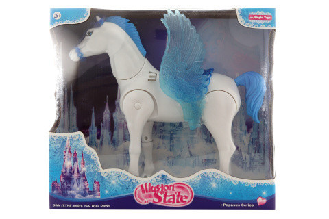 Frozen kůň modrý chodící s hýbajícími křídly na baterie