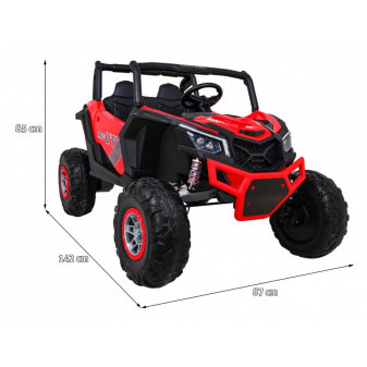 Auto Buggy UTV-MX vozítko obrovské červené elektrické na baterie 4x4 24V/7Ah s dálkovým ovládání