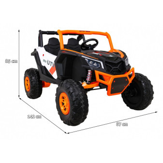 Auto Buggy UTV-MX vozítko obrovské oranžové elektrické na baterie 4x4 24V/7Ah s dálkovým ovládán