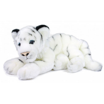 Plyšový tygr ležící bílý 40 cm
