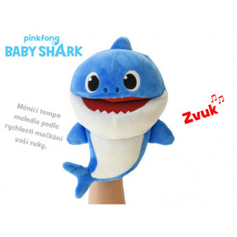 Baby Shark plyšový maňásek 23cm modrý na baterie s volitelnou rychlostí hlasu