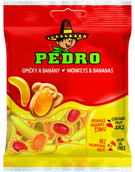 Pedro Želé bonbóny Pedro Opičky a banány 80 g