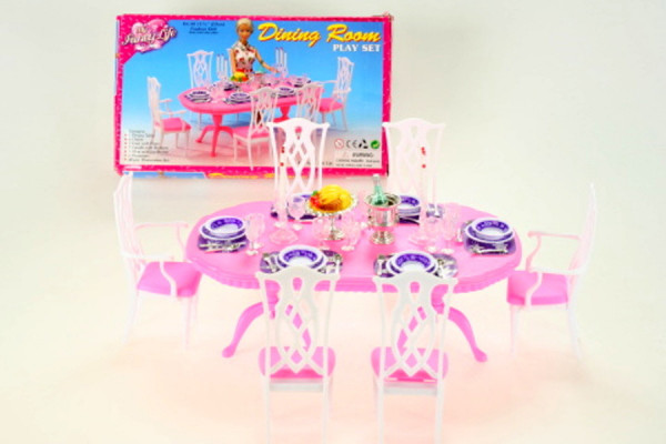 Glorie jídelní stůl pro panenky typu Barbie