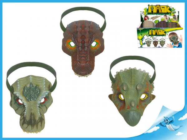 Maska dinosaurus 19cm 3druhy