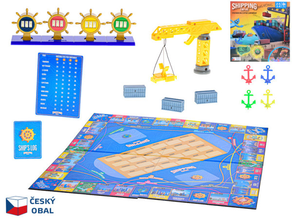 Společenská hra Shipping empire 7+ v krabičce strategická hra o lodní dopravě