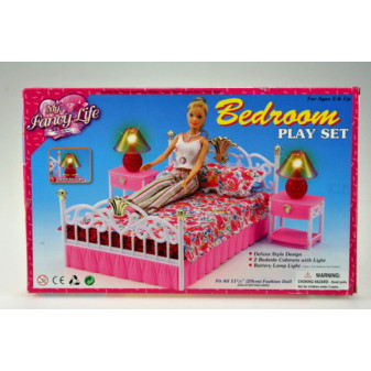 Glorie ložnice pro panenky typu Barbie na baterie