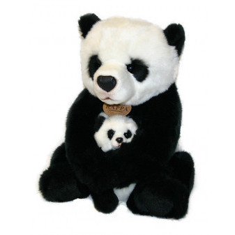 Panda s baby mládětem plyšová 27 cm