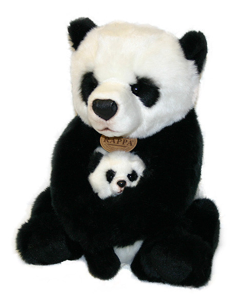 Panda s baby mládětem plyšová 27 cm