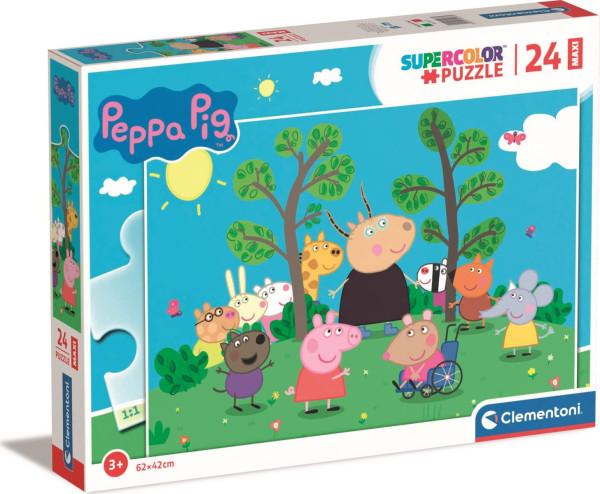 Clementoni 24237 puzzle SuperColor 24 maxi dílků Prasátko Peppa v parku