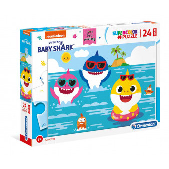 Clementoni 28519 Puzzle Maxi SuperColor Baby Shark 24 dílků