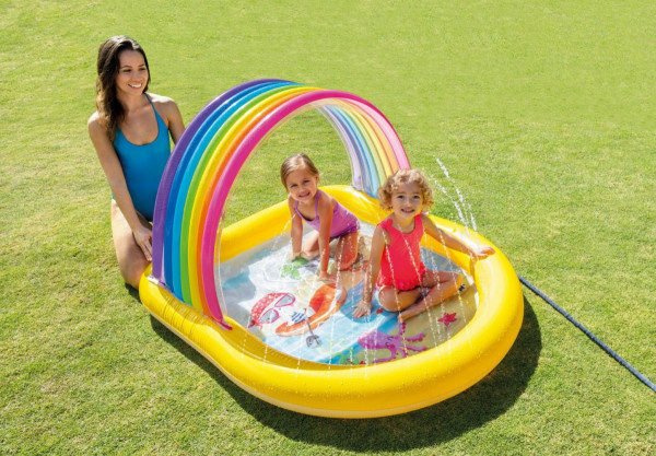 Intex 57156 Bazén dětský s rozstřikováním a stříškou 1,47 m x 1,3 m x 86 cm