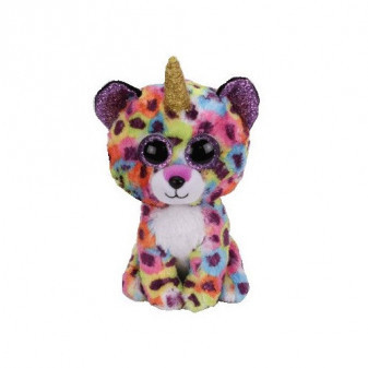 TY Beanie Boos GISELLE - vícebarevný leopard s rohem 15 cm