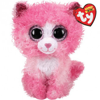 TY Beanie Boos REAGAN -  střapatá růžová kočka