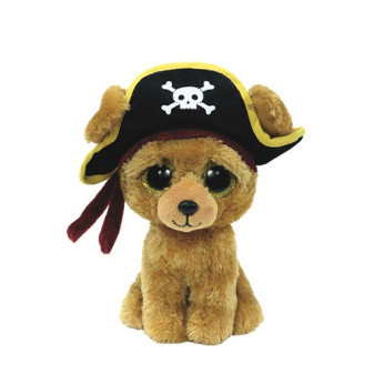 Ty Beanie Boos ROWAN, 15 cm - hnědý pes, pirát