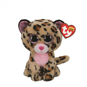 TY Beanie Boos LIVVIE - hnědo-růžový leopard 15 cm