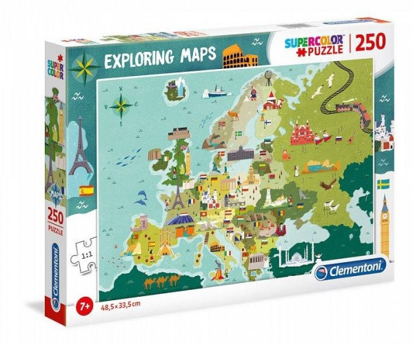 Clementoni 29062 puzzle SuperColor 250 dílků  Skvělá místa v Evropě