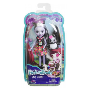 Mattel panenka Enchantimals se zvířátkem skunkem Sage Skunk DVH87