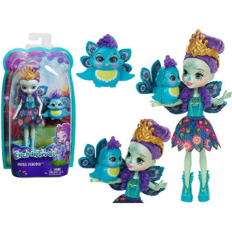 Mattel panenka Enchantimals se zvířátkem pávem Patter Peacock DVH87