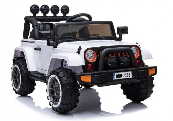 Auto Jeep elektrický Full Time 4WD bílý vozítko na baterie